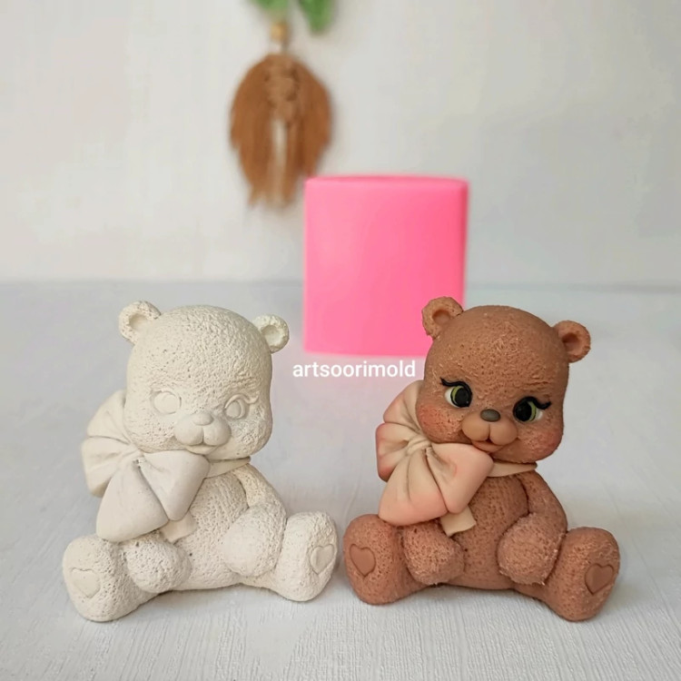 قالب سیلیکونی تدی پاپیون دار